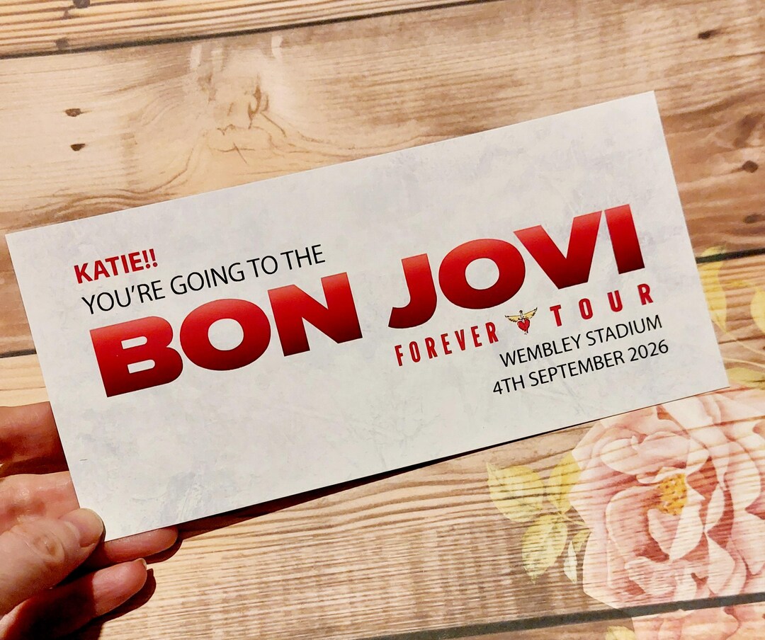 Personalised Bon Jovi Fan Ticket | Forever Tour Gift | Music Lover