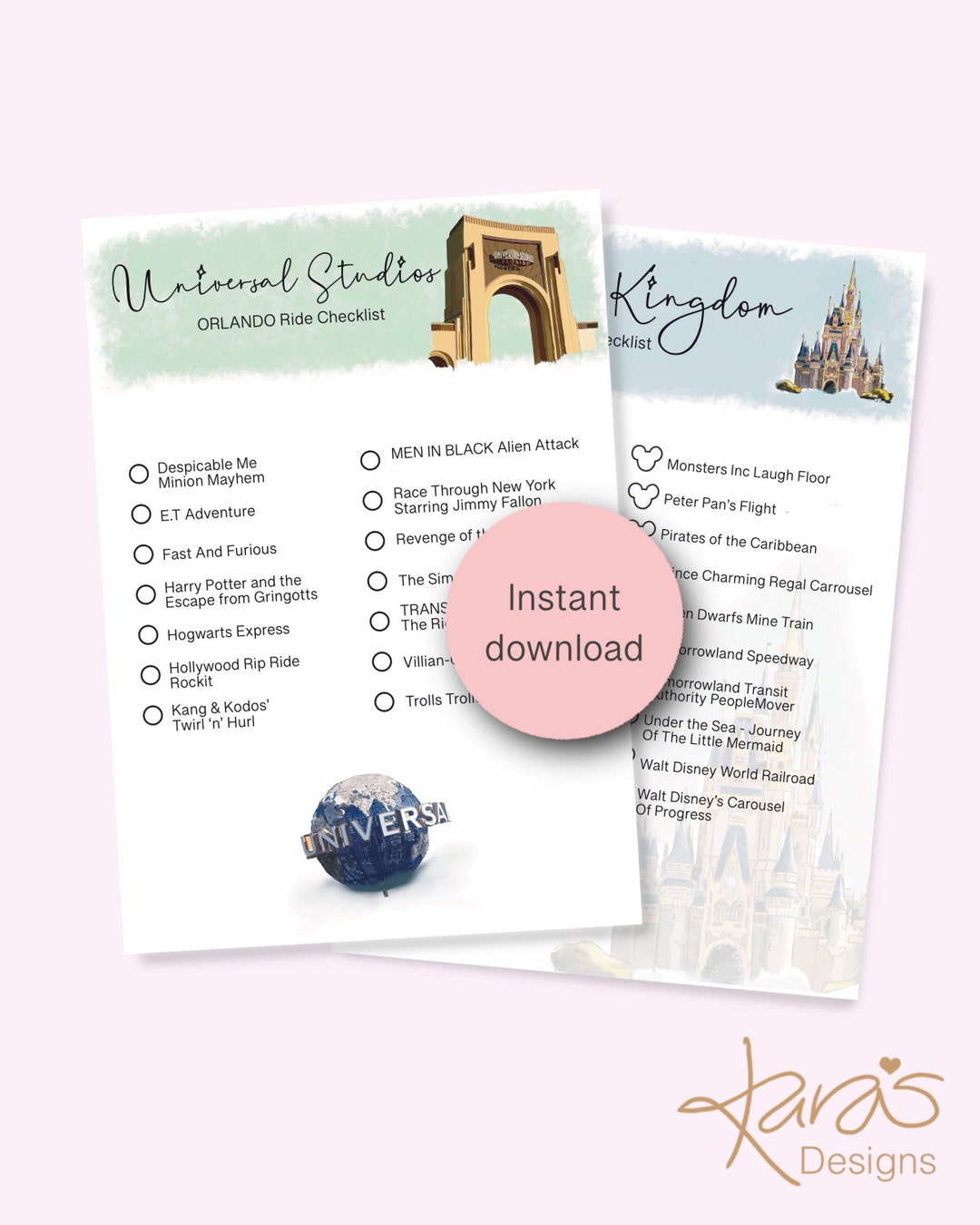 Download & Print Orlando Ride Checklist. WDW and Universal - Magic ...