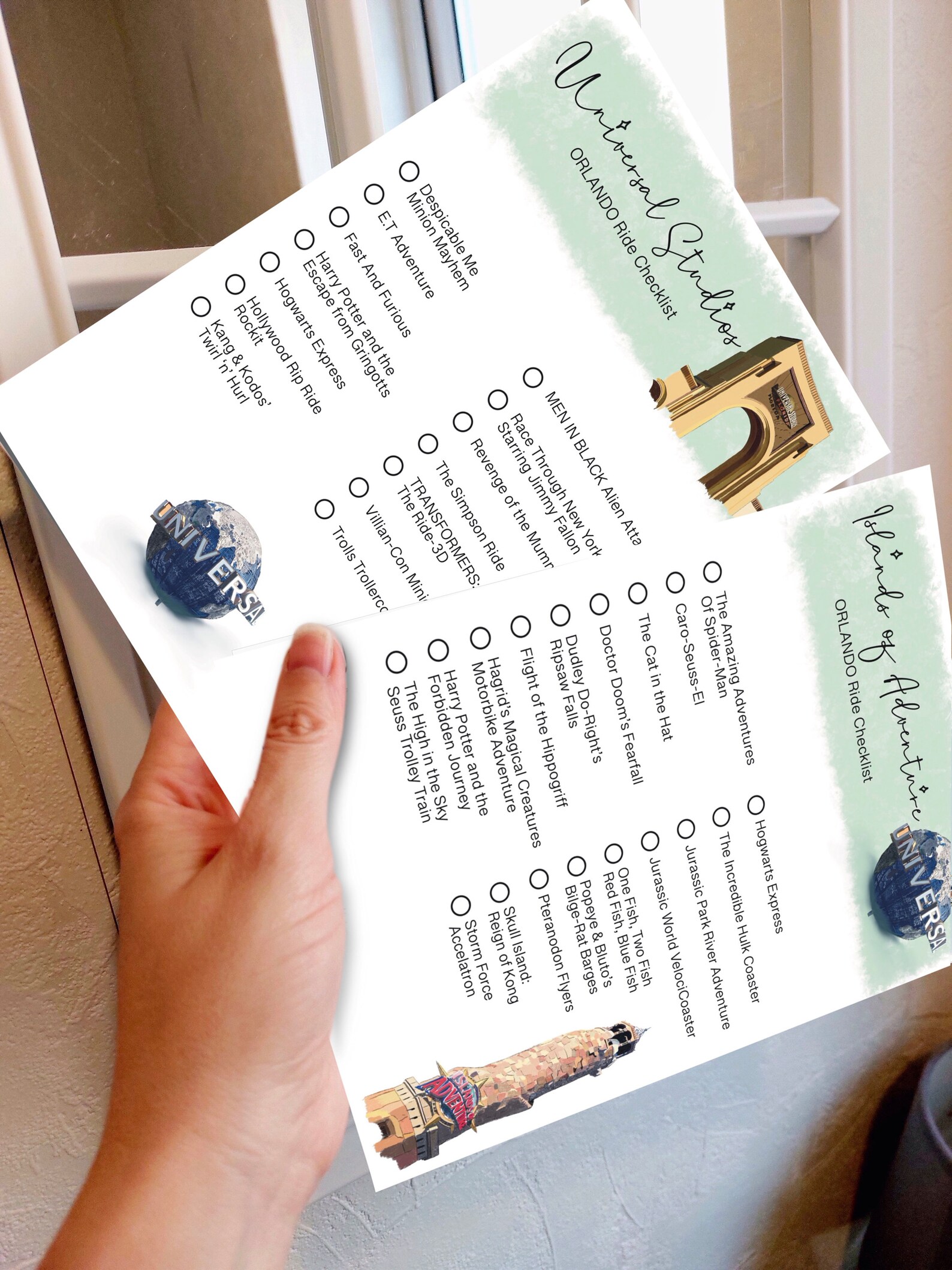 Universal Orlando Ride Checklist: Vacation Planner A5 Card - Etsy
