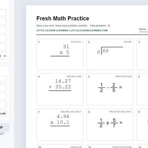 Grade 4-6 Math Worksheet Generator | Unlimited Printable Math Practice + Answer Key
