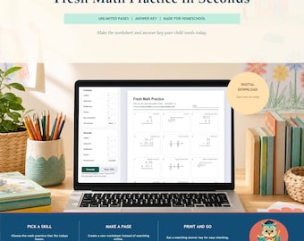 Grade 4-6 Math Worksheet Generator | Fresh Practice Pages & Answer Keys