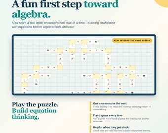 Math Crossword Game for Kids | Addition & Subtraction Puzzle | Homeschool Math Practice