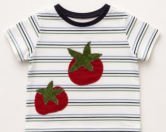Handmade Appliqué Baby Toddler T-Shirt, Sustainable Pre-Loved Upcycled, 12-18 months