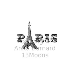 PARIS Eiffel Tower Black and White Printable Art Print image 2