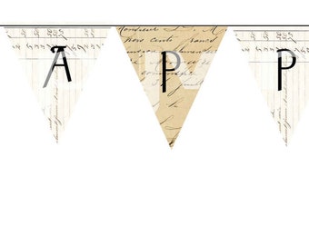 Paris Happy Birthday Vintage French Bunting Printable