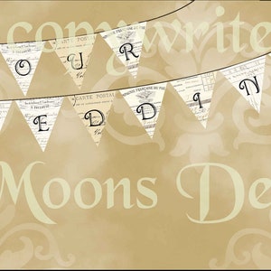 French Our Wedding Vintage Bunting Printable