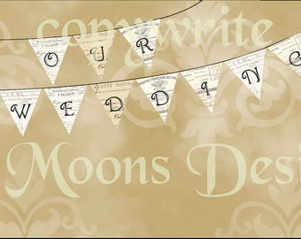 French Our Wedding Vintage Bunting Printable