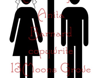 Wedding Restroom Printable - Bride and Groom