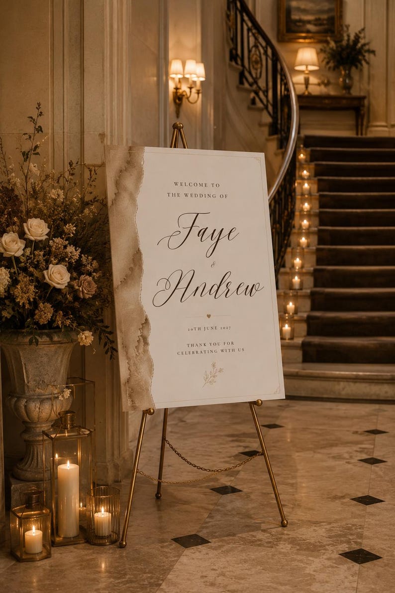 Editable Wedding Welcome Sign Template Mocha Brown Wedding Sign editable-wedding-welcome-sign-template-mocha-brown-wedding-sign