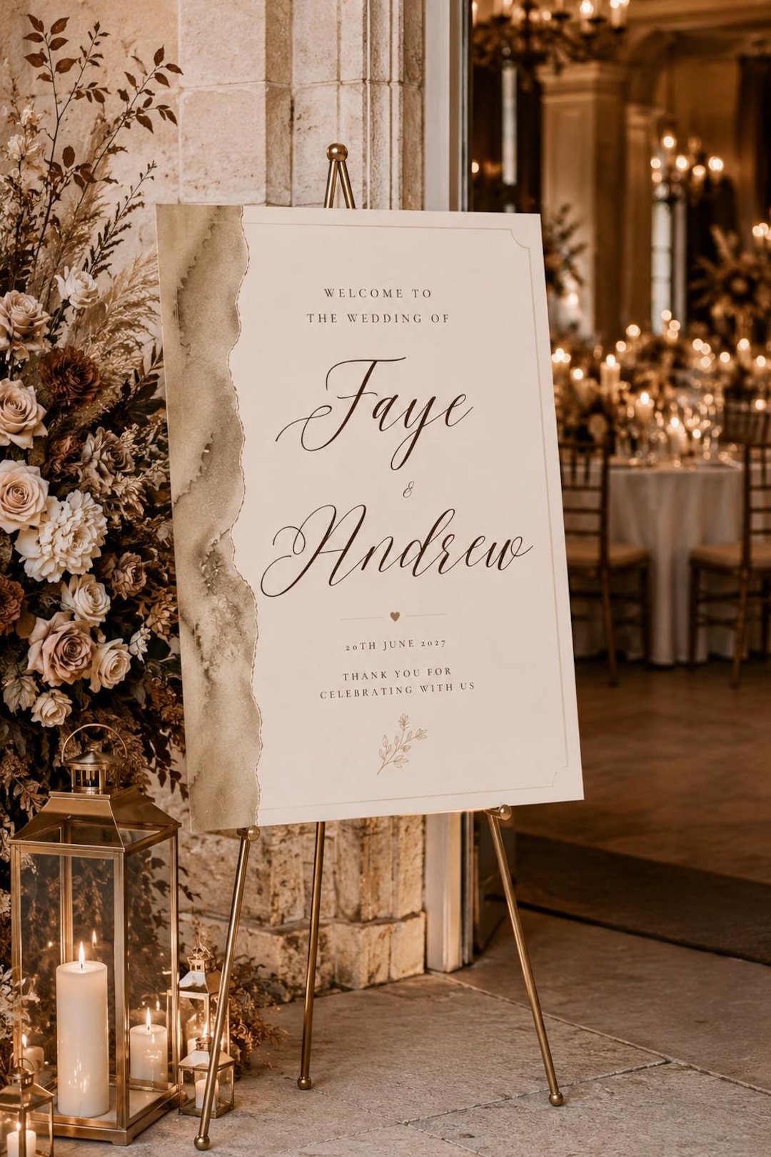 Editable Wedding Welcome Sign Template Mocha Brown Wedding Sign editable-wedding-welcome-sign-template-mocha-brown-wedding-sign