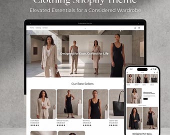 Shopify-Website-Vorlage für Luxusbekleidung | Premium-Website-Design für Bekleidungsgeschäfte | Website-Entwicklung | Shopify-Shop-Einrichtung | Shopify 2.0