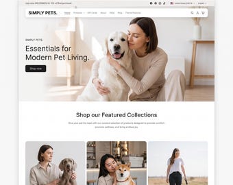 Pet Supplies Shopify website template | E-Commerce Website Development Minimal Design | SEO - Optimized | Shopify themes Website Redesign