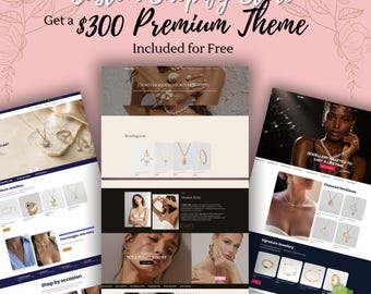 Jewelry Custom Shopify Theme | Shopify Website | Ecommerce Website Template | Free Shopify Themes Included | Lifetime Support
