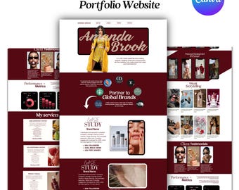 Modèle de portfolio UGC | Site web esthétique pour influenceurs | Modèle Canva | Portfolio de créateur de contenu | Kit média de marque | Modèle de site web Canva