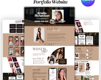 UGC Portfolio Template for Content Creators & Influencers | Customizable Media Kit and Landing Page | Canva Template | digital download