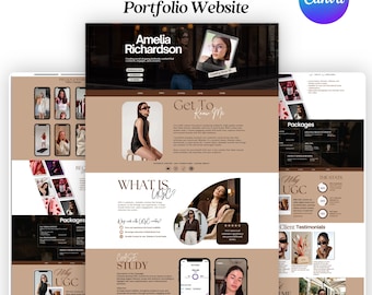 UGC Portfolio Template for Content Creators & Influencers | Customizable Media Kit and Landing Page | Canva Template | digital download