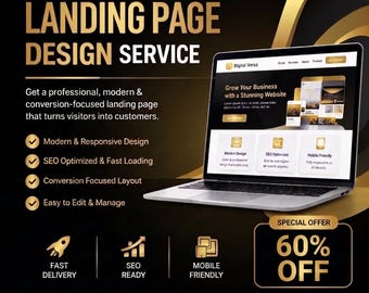 Landing Page Design Service | Custom Website Development template | High Converting Website Landing Page | Sales Funnel Page | UI UX