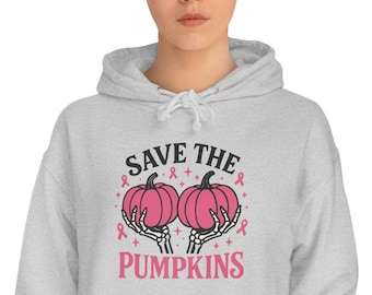 Save the Pumpkins Hoodie | Pink Pumpkin Graphic, Fall Halloween Sweatshirt