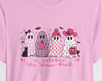 Ghost Buddies Breast Cancer Awareness T-Shirt | In October We Wear Pink
