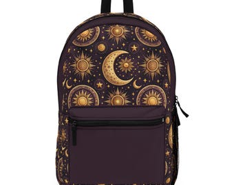 Plecak z motywem nieba: słońce i księżyc | Plecak księżycowy Starry Night
