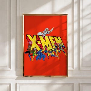 X-メンポスター｜コミックブックウォールアート｜90年代カートゥーンプリント｜ゲームルーム装飾｜ウルヴァリンアート｜スーパーヒーローファンギフト、X-メンウォールアート
