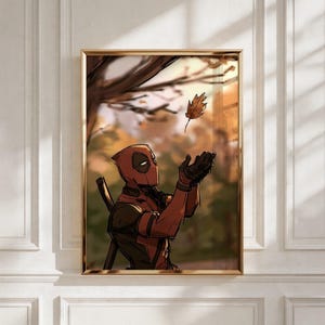 Deadpool Poster | Superhero Movie Wall Art | Comic Character Print | Room Decor | Autumn Fan Artwork | Geek Gift, Deadpool Wall Art