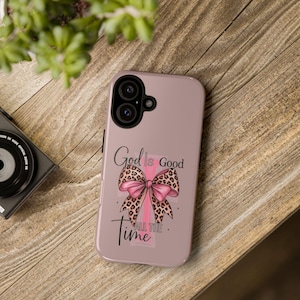 God Is Good All The Time phone case | Leopard Bow Cross, Christian iPhone Case