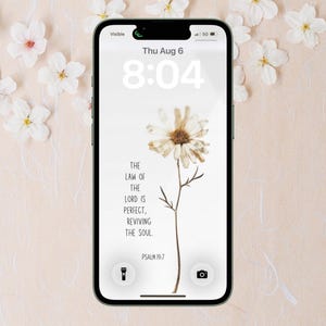 Floral Psalm 19:7 Wallpaper | Christian Scripture Lock Screen | KJV & ESV | Android | Apple (Digital Download)