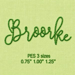 Brooke Bean Stitch Font for Embroidery | Cursive Bean Stitch PES Font | Large Script Monogram | Machine Embroidery Files