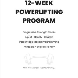 12-Wochen-Powerlifting-Programm (PDF) | Trainingsleitfaden für Kniebeugen, Bankdrücken und Kreuzheben