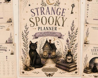 Spooky Planner Printable, Halloween Planner, Witchy Journal, Self Care Daily Organizer PDF
