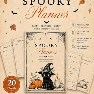 Spooky Fall Planner | Halloween Autumn Organizer (Digital Download)