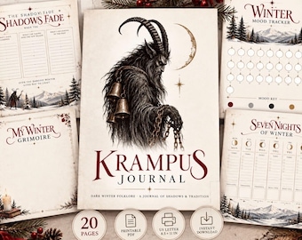 Krampus Journal Printable, Dark Winter Folklore Journal, Gothic Christmas Writing Planner, Winter Reflection Journal PDF
