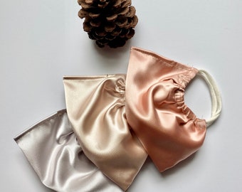 Satin neutral wedding Reusable cloth washable Face Masks