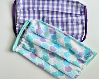 Mermaid glitter Reusable cloth washable Face Masks