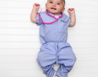 Infant Toddler Personalized scrub set (stethoscope not included) THESE ARE U.S. Sizes not UK