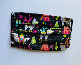 Lamas and Cactuses Reusable cloth washable Face Masks