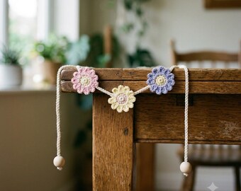 Beginner Crochet Floral Garland Pattern, Daisy Table Swing Decor (PDF Download)