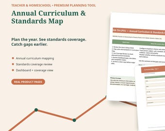 Curriculum Map & Standards Tracker | Excel Teacher Planning Spreadsheet