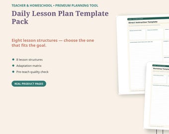 Daily Lesson Plan Templates | 8 Teacher Formats + Fillable PDF