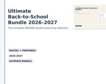 Ultimate Back to School Bundle 2026–2027 | Digital & Printable Student Planner Collection