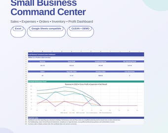 Small Business Spreadsheet | Sales, Expenses, Inventory & Profit Dashboard | Excel + Google Sheets