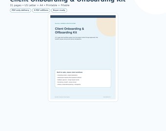Client Onboarding & Offboarding Kit | Welcome, Feedback + Handoff Templates | Printable + Fillable PDF