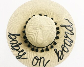 baby on board straw hat