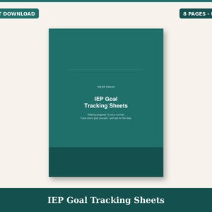 Hojas de seguimiento de objetivos del IEP / Hoja imprimible para padres para el seguimiento del progreso / Registro de datos, resumen de objetivos, preguntas del informe de progreso / Descarga instantánea