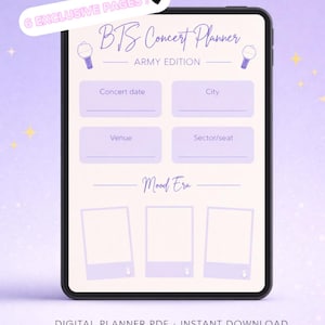 Agenda per i concerti dei BTS - Edizione ARMY - Download digitale - PDF stampabile