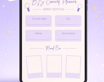 Agenda per i concerti dei BTS - Edizione ARMY - Download digitale - PDF stampabile