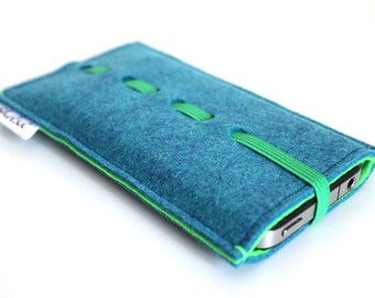 Xiaomi 14 | Xiaomi 14T Pro | Case Felt sleeve Padded and Protective Cover for Xiaomi 14 |Xiaomi 14T Pro- Wave Design- Teal Blue
