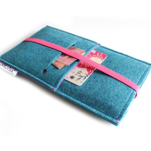 Custom Case Filzhülle | Passend für Google Pixel | Google Pixel- Elastic Design - Teal Blue