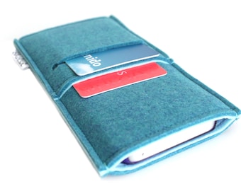 Case Felt sleeve | Custom made for OnePlus |  One Plus 12 | One Plus 13 | One Plus 13R | One Plus Open - Minimalist Design- Teal Blue